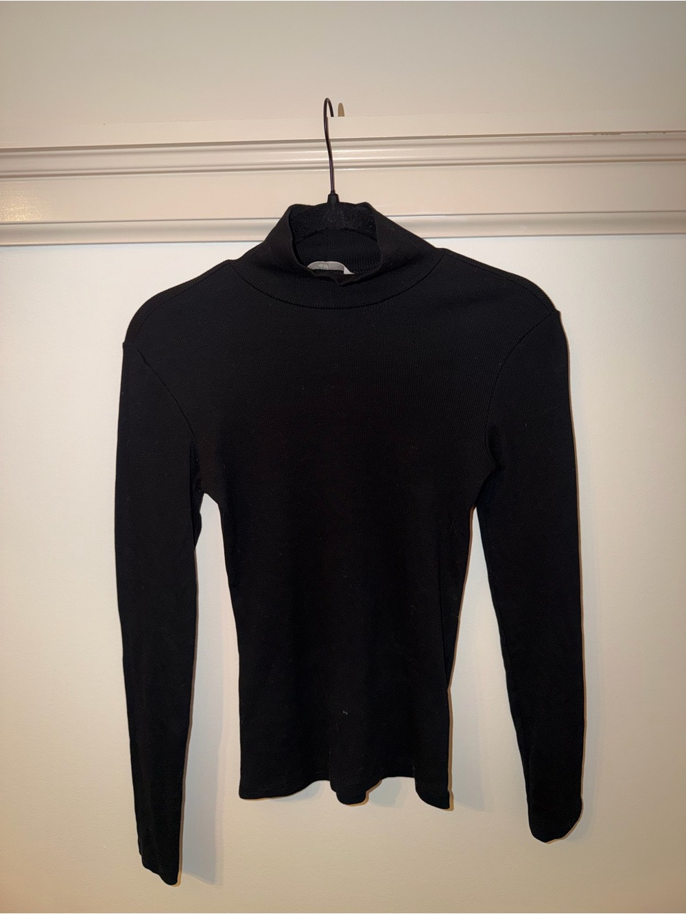 H&M Ribbed Black Turtle Neck Long Sleeve Shirt Size S